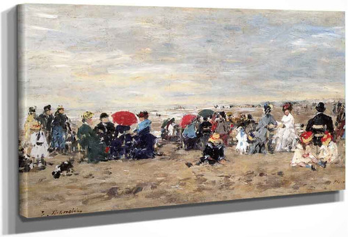 The Beach At Trouville 1` By Eugene Louis Boudin
